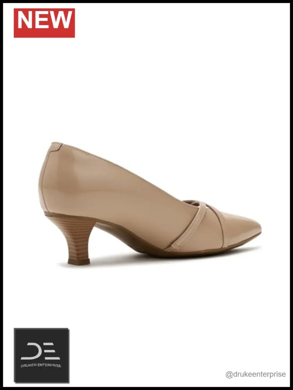 Clarks Women's Leather Kitten Heel Pumps with Buckle Strap